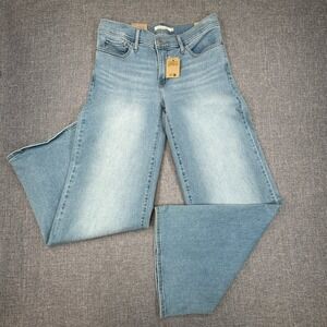 Levis 318 Shaping Wide Leg Jeans Womens 29 Light Blue Stretch Denim Retro NEW